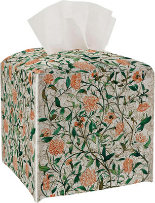 William Morris Floral Tissue Box Cover - Vintage Style 5.2 X 5.2Inch PU Leather 