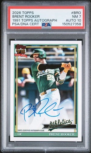 2026 Topps Series 1 Brent Rooker 1991 Topps Baseball Autographs (RAW)