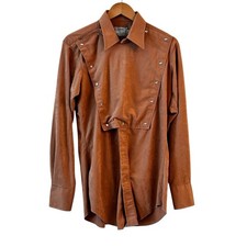 Vtg 70s H Bar C Ranchwear Longtail Double Pearl Snap Western Shirt Mens 15.5