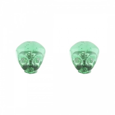 Alienation E.T. Green Resins Valve Caps - Translucent Alien Head Schrader Fit