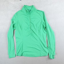 Ibkul Golf Shirt 1/2 Zip Pullover Long Sleeves Performance Women Sz Small Green