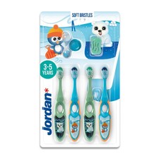 Jordan Step 2 Toothbrush 3-5 Years, Soft Bristles, BPA ,4 Pack Blue ...