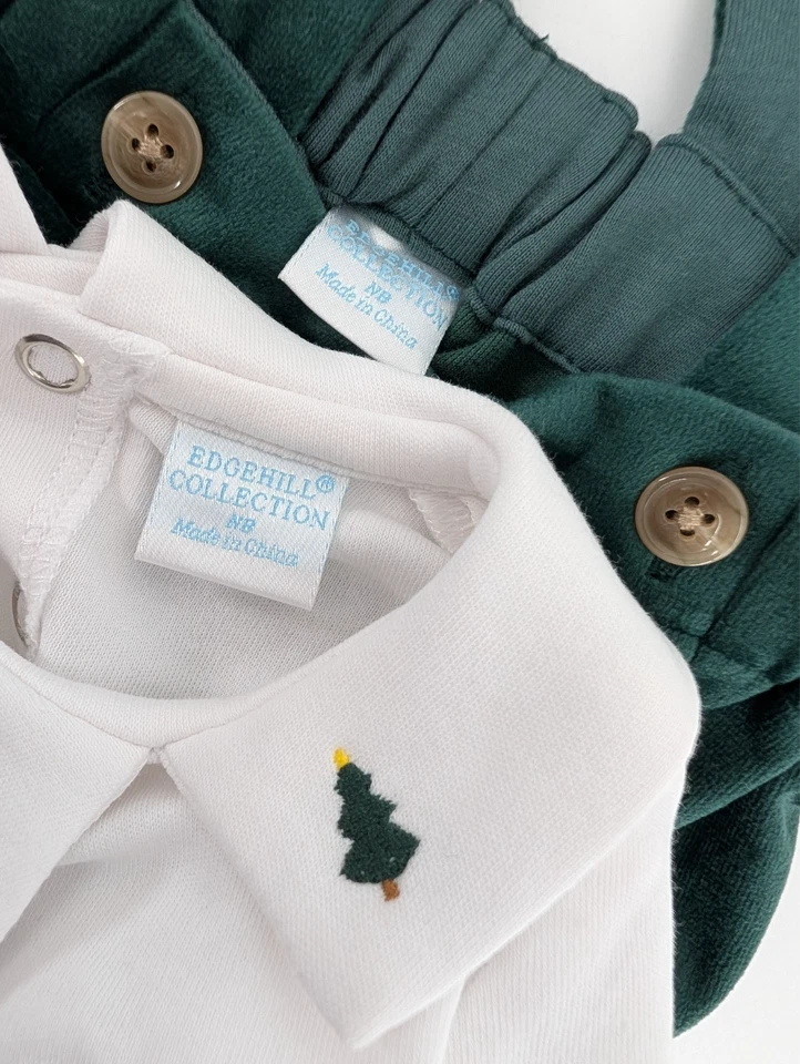 Новый с Ярлыками Edgehill коллекции зеленый бархат шорты комплект рождественская елка праздник новорожденного - Изображение 4 из 4