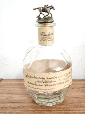 BLANTON'S SINGLE BARREL BOURBON WHISKEY - 750 ML EMPTY BOTTLE - HORSE TOPPER