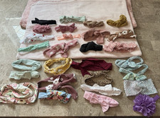 Baby Girls Elastic Bow Headbands Lot, Multicolor and 2 Baby Blankets