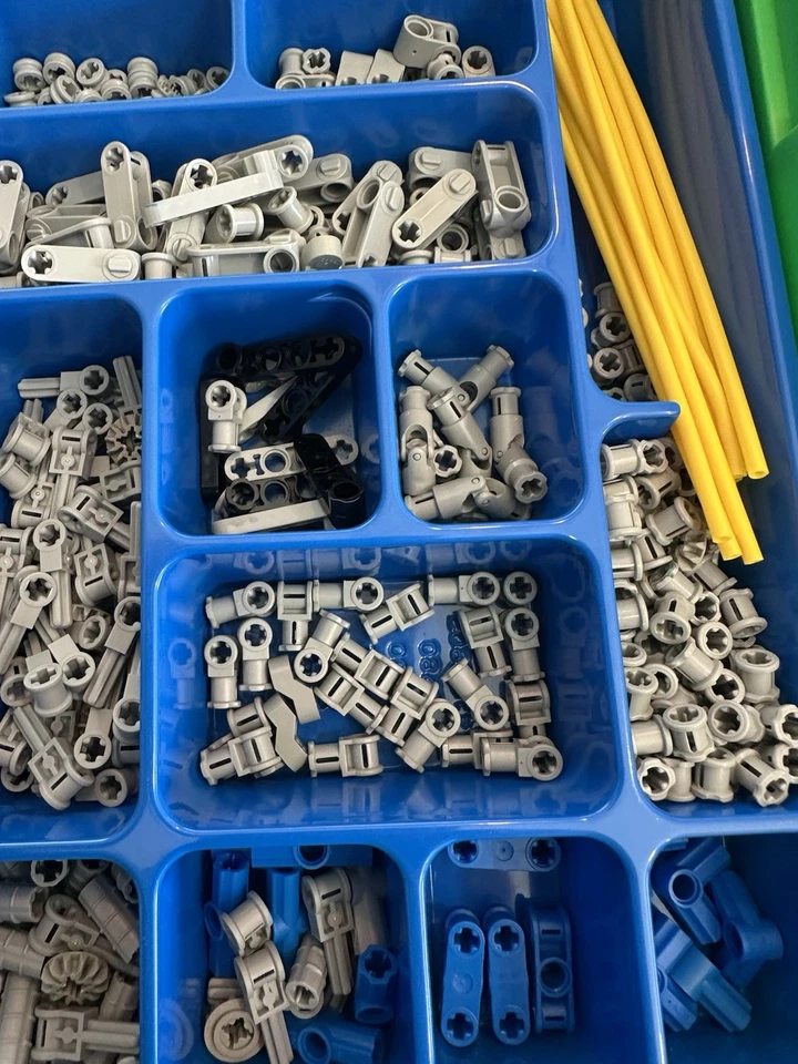 Lot of Assorted LEGO Dacta Technic Parts Mix of Pins, Axles, Plates, Wedge w/Bin - Image 4 of 4