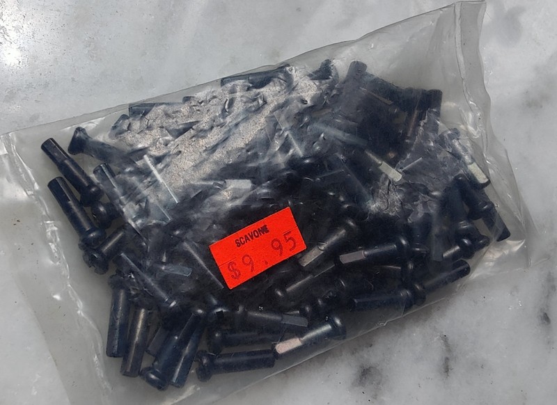 Old BMX Rare Vintage OG Long Stem Alloy Spoke Nipples 14G 100 Pcs Smoked Black