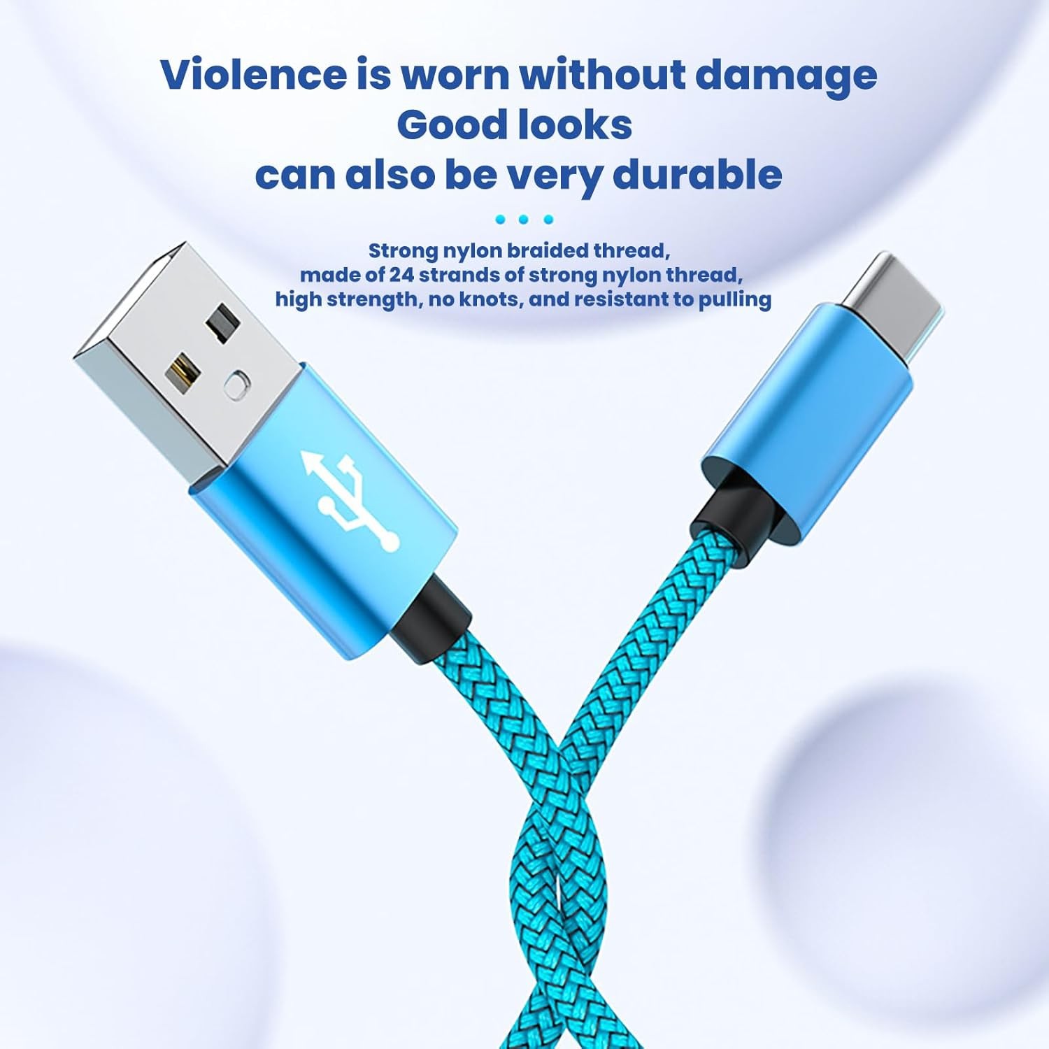 Nylon Braided Cable Cord Compatible USB A to USB C Cable for Phone ...