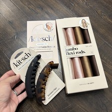 Kitsch Hair Bundle - Satin Bonnett, Jumbo Flexi Rods  Banana Clips NEW
