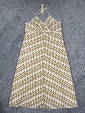 Loft Dress Womens 14 Beige Halter Retro Hippie Empire Crochet Peasant Festival