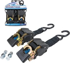 Powersports Retractable Transom Tie Down 2x43 Inch 833 lbs Load 2 Pack