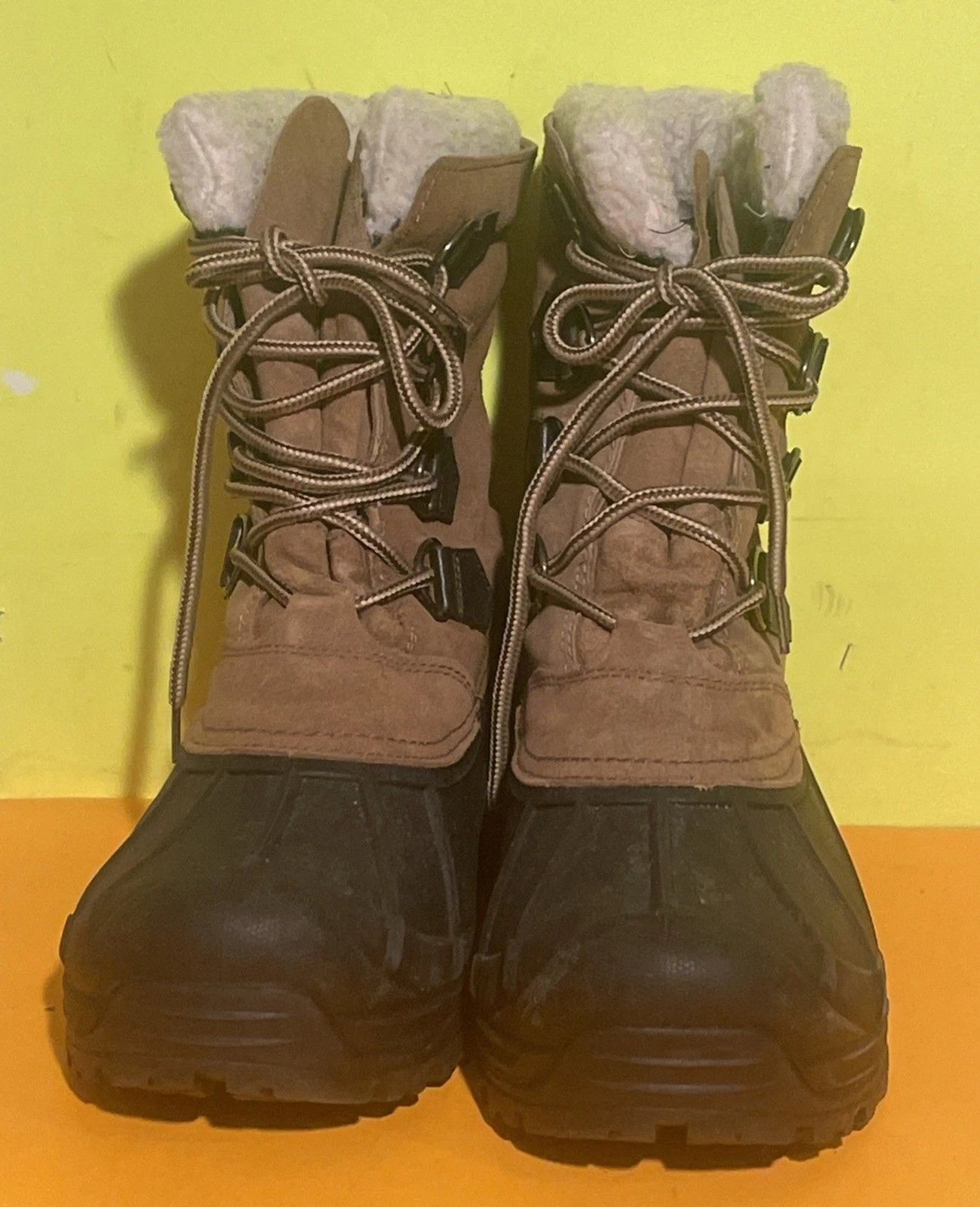 totes Prince Men's Waterproof Winter Boots Taupe Brown Suede 10