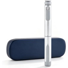 80 Unit Reusable Metal Peptide Pen Injector 3mL Silver w/ Protective Case