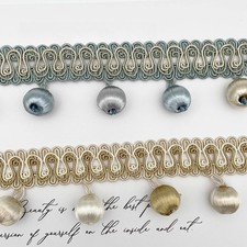 1M DIY Curtain Trimming Accessory Small Ball Tassel Decor Embroidery Trim Sewing
