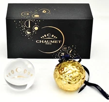 CHAUMET Paris Gold Christmas Ornament & Planet Paperweight NIB