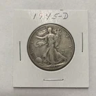1945 D Walking Liberty 90% Silver Half Dollar 50c US Coin