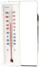 NEW TAYLOR 5316 TEMPRITE ALUMINUM WHITE WINDOW THERMOMETER WITH BRACKET 6292692
