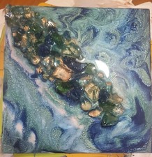 Quadro in resina colata su pannello di legno 12x12"