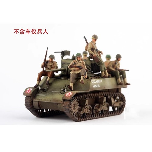 Resin 1/72 Diorama Miniature Toys WWII U.S. Tank Corps Solider Painted Mini Doll - Picture 3 of 6