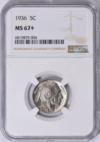 $3,000 NGC Guide: 1936 Buffalo Nickel NGC MS-67+ Lot #624