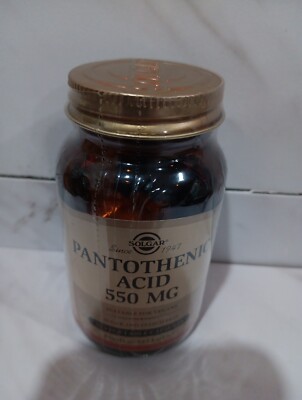 SOLGAR  PANTOTHENIC ACID 550 MG Suitable For Vegans 50 Vegetable Capsules Exp...