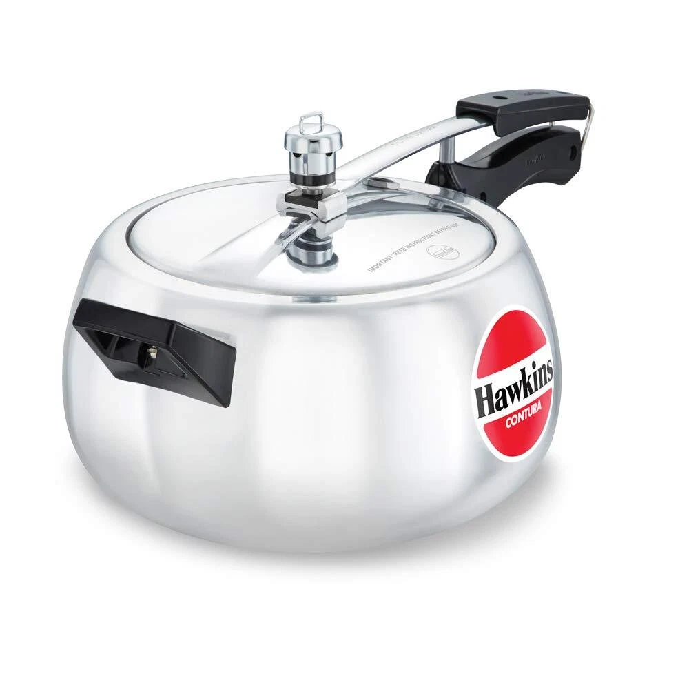 Hawkins Contura Aluminium Pressure Cooker, 5 Litre, Silver