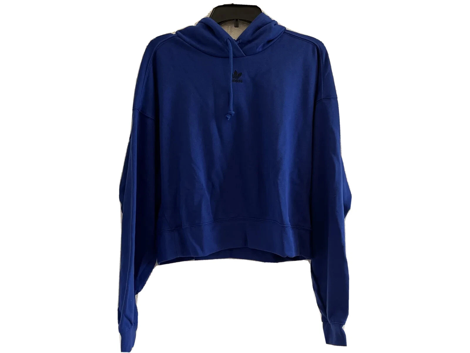 Adidas Womens Pullover Hoodie Long Sleeve Drawstring Blue Size Medium