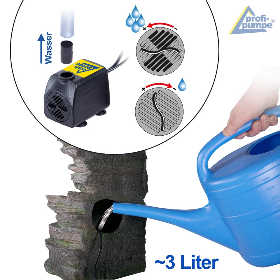 GARTENBRUNNEN ZEN BRUNNEN ZIMMERBRUNNEN SPRINGBRUNNEN KASKADENBRUNNEN 230V LED - Bild 4 von 4