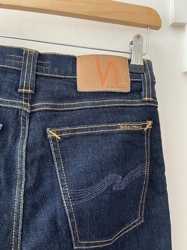 NUDIE JEANS Tube Kelly in Rinsed Strikey Blue Denim N255 Women / Unisex W25 L32 - Picture 7 of 12