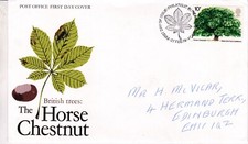 GB 1974 Horse Chestnut FDC Bureau cancel written VGC