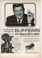 1956 Bufferin Pain Reliever Medicine Arthur Godfrey Vintage Print Ad