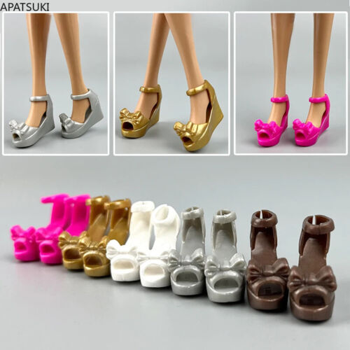 Multi-Color Bowtie Sandals for Barbie Doll High Heel Shoes for Blythe Doll - Picture 1 of 21