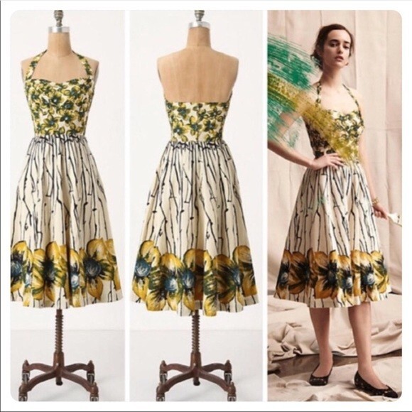 ワンピース VALLO DE NEAR Dahlia Halter Dress Yellow ALEMAIS Dahlia Halter Dress | Liberty