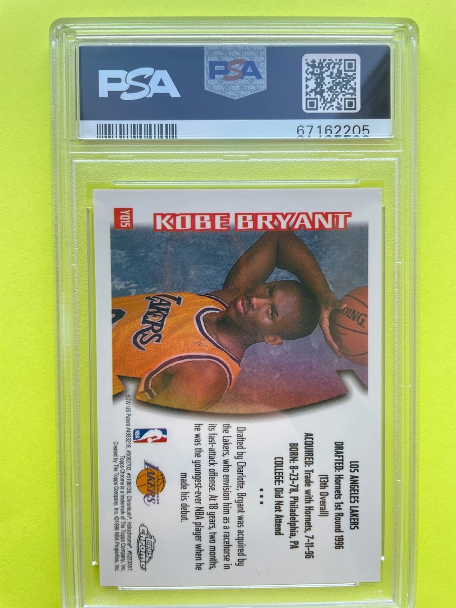 1996-97 Topps Chrome Kobe Bryant YOUTHQUAKE #YQ15 PSA 9 MINT 1996-97 Topps Chrome Kobe Bryant YOUTHQUAKE #YQ15 PSA 9 MINT