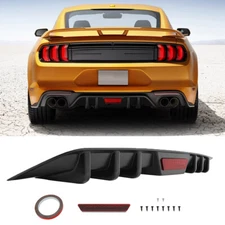 Glossing Black Rear Bumper Diffuser Shark Lip Splitter Body Kit For Ford Mustang