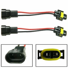 9006 Male to H11 H9 Female Headlight Fog Light Extension Wiring Harness Sockets