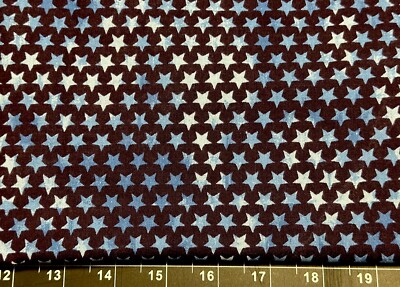 Tina Scrap 9''x21'' Patriotic Small Star Freedom Navy Night Sky Blue FABRIC COTTON