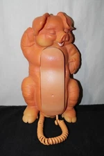 Vintage Landline Pig Telephone Phone Orange Telemania PIG SNORE RINGER UNTESTED