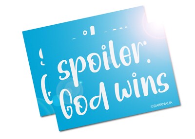 Spoiler: GOD WINS Car Window Motivational Decal Vinyl Stickers - 5'' - 2 PACK