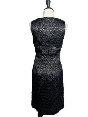 slim fit dress slacks Nicole Miller Artelier Sleeveless Ruched Dress Black & Gold Metallic S   Celebrity Owned