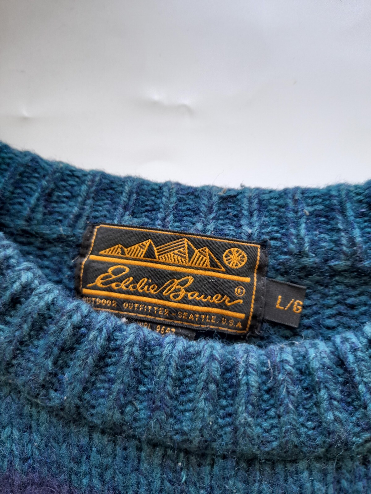 VTG  Eddie Bauer Wool Aztec  Patchwork Sweater Us… - image 3