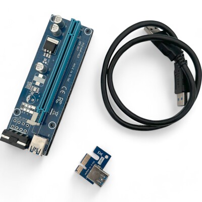 PCI-e Riser Card VER009S  PCIe 1X to 16X Extender Riser USB 3.0 Cable GPU Mining