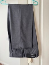 Banana Republic Smithfield Pleated Wool Gray Dress Pant 33x32 made in italy