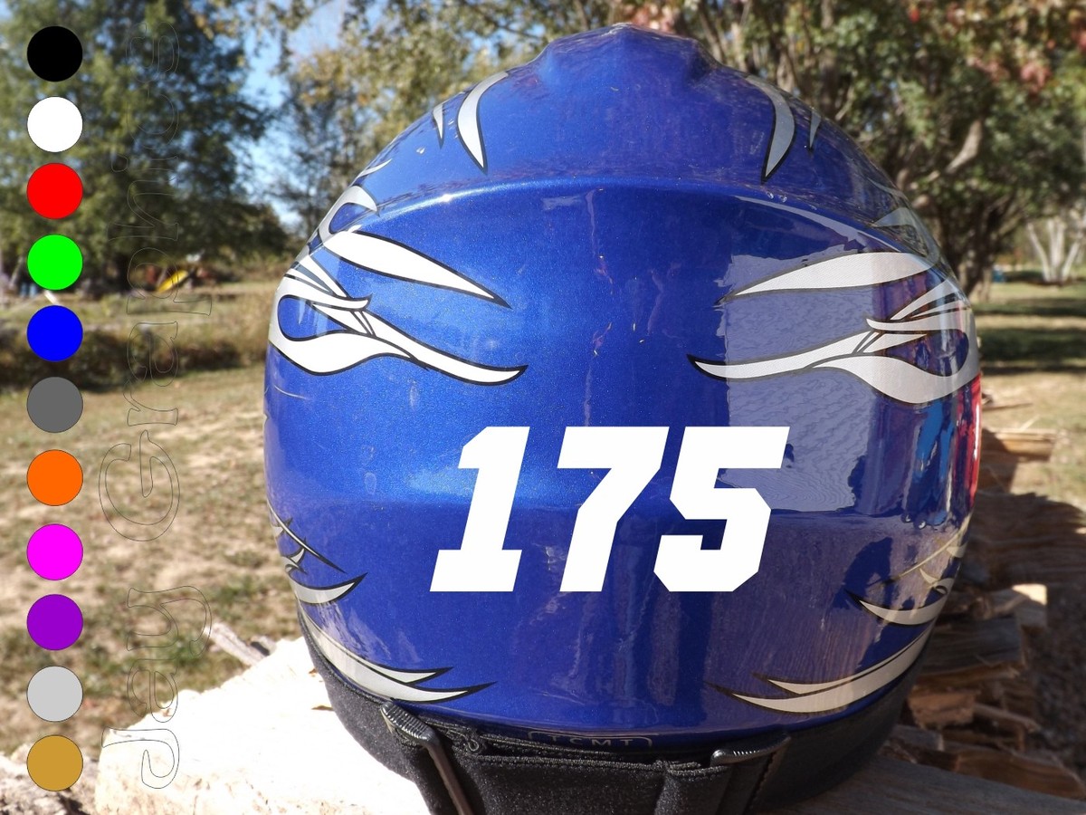 bike helmet numbers 3 inch Custom Dirt Bike Helmet Number Stickers / Vinyl Motocross Decals  Numbers