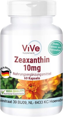 Zeaxanthin 10 mg 60 Kapseln Tagetes-Extrakt, Carotinoid VEGAN | ViVe Supplements
