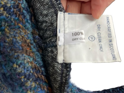 Muirfield Collection Scottish Shawl Poncho 100% Wool Scotland Blue & Brown Plaid - Picture 12 of 13