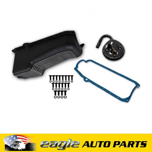 Chev 350 Vortec Weiand Finned Aluminum Oil Pan Kit 86 02