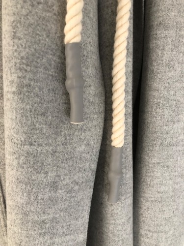 Bassike grey wool long coat with drawstring size S - Picture 9 of 13