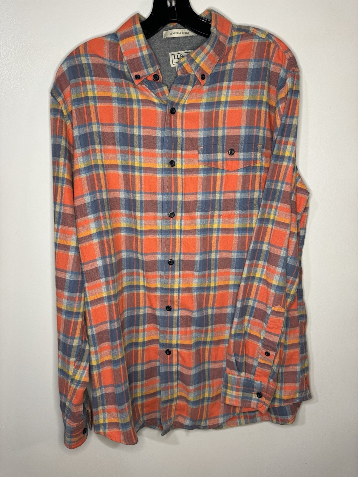 LL Bean Men's M Reg Multicolor Scotch Plaid Flannel Shirt Casual Workwear 294213
