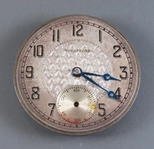 Antique STRATFORD LANGENDORF Pocket Watch Movement/Dial FOR PARTS/REPAIR Broken